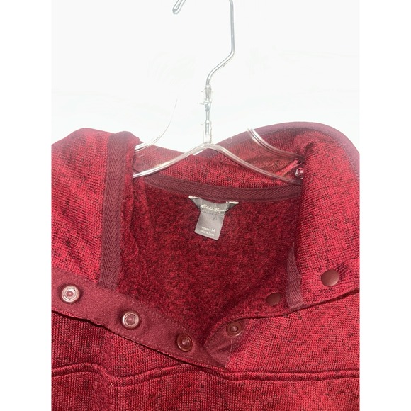 Eddie Bauer Burgundy Red Fleece Henley Long Sleeve Sweatshirt Women's Medium(926 - Picture 4 of 6
